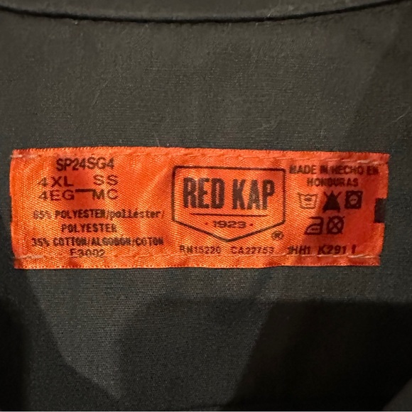 Red Kap dark gray button down short sleeve shirt 4XL - Picture 2 of 2